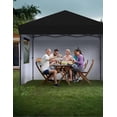 thumbnail image 5 of 10x10 Ft Pop Up Canopy - Waterproof & UV-Resistant with Center Lock and 3 Sidewalls for Picnics, Camping, and Outdoor Gatherings - Black, 5 of 7