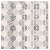 SAFAVIEH Ebony Abigail Geometric Area Rug, Grey/Ivory, 6' x 6' Square
