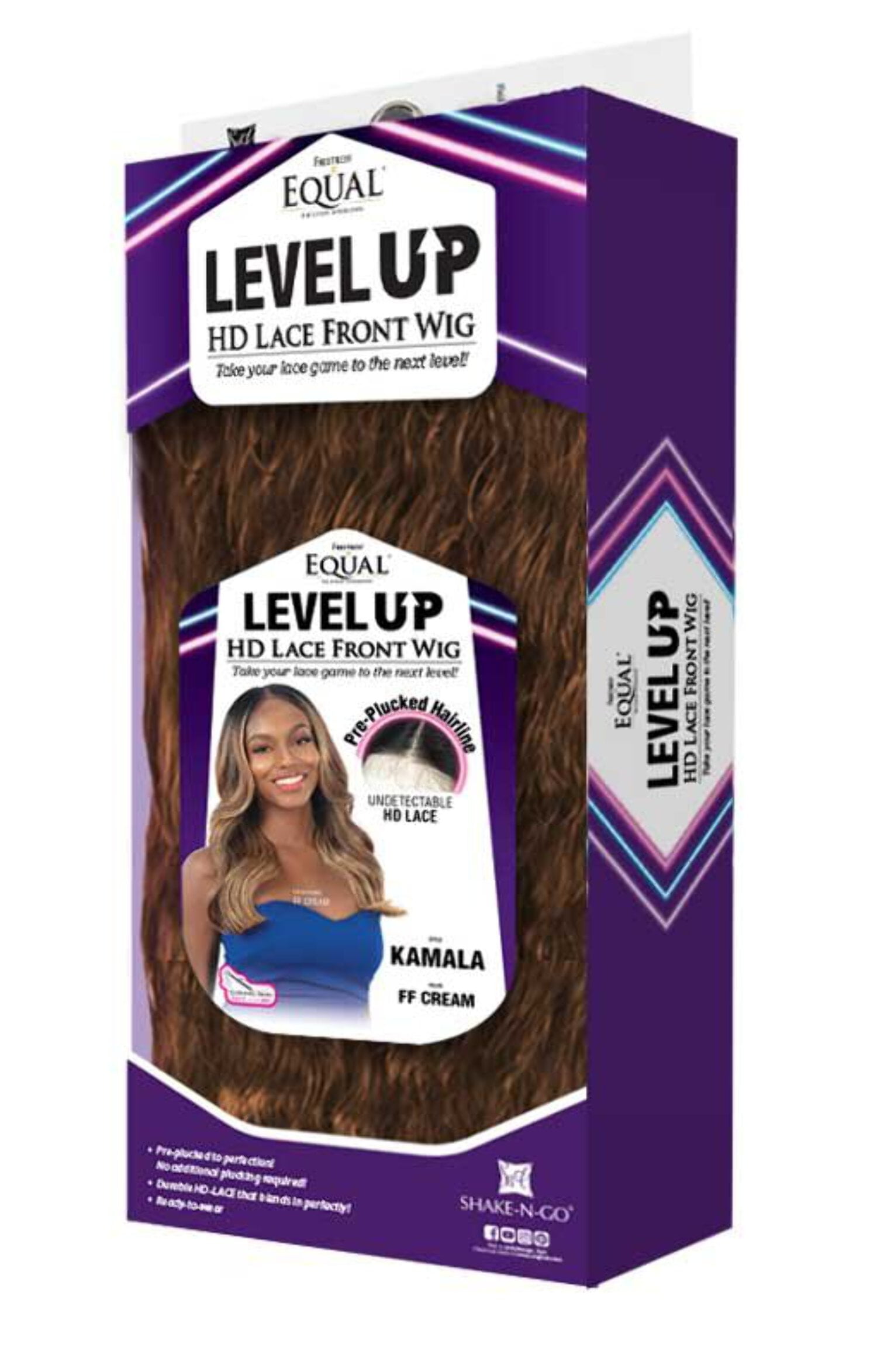 FreeTress Equal HD Lace Front Wig Level Up - KAMALA (1B Off Black)