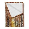 thumbnail image 2 of Woodland Soft Flannel Fleece Blanket, Jungle in Fall with Yellow Birches and Dry Herb Autumn Leaves Warm Weather Photo, Cozy Plush for Indoor and Outdoor Use, 50" x 60", Orange Brown, by Ambesonne, 2 of 5