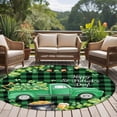 thumbnail image 4 of St. Patrick's Day Round Area Rug 8Ft Washable Large Circle Rugs for Living Room Dorm, Green Truck Lucky Shamrocks Farmhouse Check Non-Slip Carpet Floor Mats Indoor Outdoor Carpet Runner Home Decor, 4 of 8