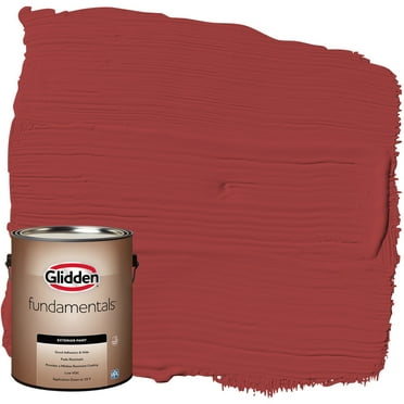 Glidden Fundamentals Exterior Paint Blaze / Red, Flat, 1 Gallon