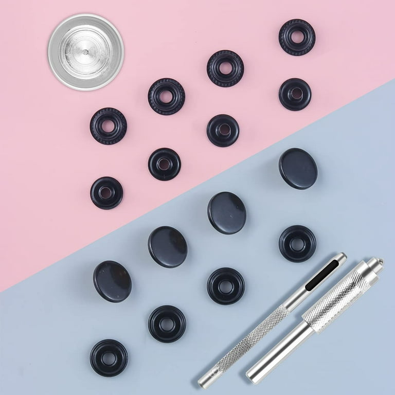 15 Set Leather Snap Fastener Kit Button Tool Metal Press Studs Fastener  Snap on Set Clothing Snaps Kit Fixing Tool for Clothes Fabric Leather  Sewing