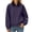 Purple, variant on CHGBMOK Women's Plus Size Collared Bomber Jacket Casual Zip Up Long Sleeve Windbreaker Coat Elastic Cuffs Hem Outerwear with Pockets