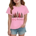 thumbnail image 4 of Ulanda Toddler Boys Girls Christmas Shirt Kids Xmas Tshirt Cotton Short Sleeve Tee Top (Pink, 7-8 Years), 4 of 6