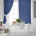 thumbnail image 5 of Fsddascl Vintage Navy Blue Blackout Curtains for Bedroom/Living Room, Thermal Insulated Kitchen Curtains, Farmhouse Retro Dark Solid Color Linen Texture Grommet Darkening Window Treatment 27.5"x39"x2, 5 of 6