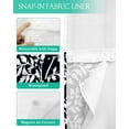 thumbnail image 3 of No Hook Shower Curtain with Snap in Liner, White Floral Plants Black Background Hotel Shower Curtains for Bathroom, Washable Shower Curtain Liner Set with Mesh Top Window, 66"x72", 3 of 6