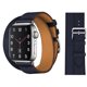 thumbnail image 1 of Adecuado para Apple iwatch7 correa de reloj de cuero genuino cuero de doble círculo contraste de color a juego primera capa de cuero correa de reloj de cuero PU correa de muñeca de doble círculo, 1 of 2