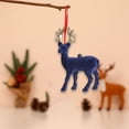 thumbnail image 4 of Danhjin Reindeer Christmas Decor, 5.12x3.35x0.79in Glitter Deer Figurines Miniature Gift Hanging Ornaments for Winter Display, Holiday Tabletop Decor, Christmas Village Scene, 4 of 8