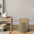 thumbnail image 2 of 2 Pack Pouf Ottoman,Natural Seagrass Foot Stool,Hand Weaving Round Ottoman,for Living Room,Leisure Ottoman, 2 of 12