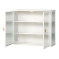 thumbnail image 4 of 27.56"Modern Wall Cabinet with Glass Doors, Bathroom Cabinet with Featuring Three-tier Storage for Entryway Living Room, Bathroom or Dining Room, White, 4 of 6