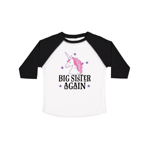 Inktastic Big Sister Again Unicorn Girls Toddler T-Shirt