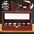 thumbnail image 2 of 6 Slots Watch Cases Retro Wooden Watch Box Organizer with Mental Clasp Watch Display Box Large Watch Holder Wooden Watch Case Jewelry Box Display Cases for Collectibles Wood Box Watch Vintage Display, 2 of 14