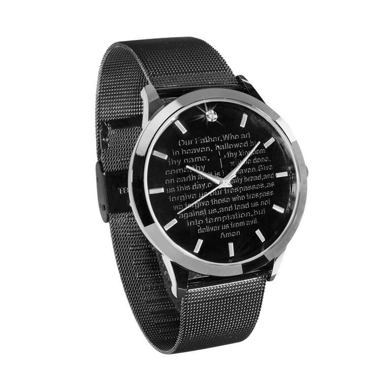 Steeltime Men's Stainless Steel Lords Prayer Analog Watch with a