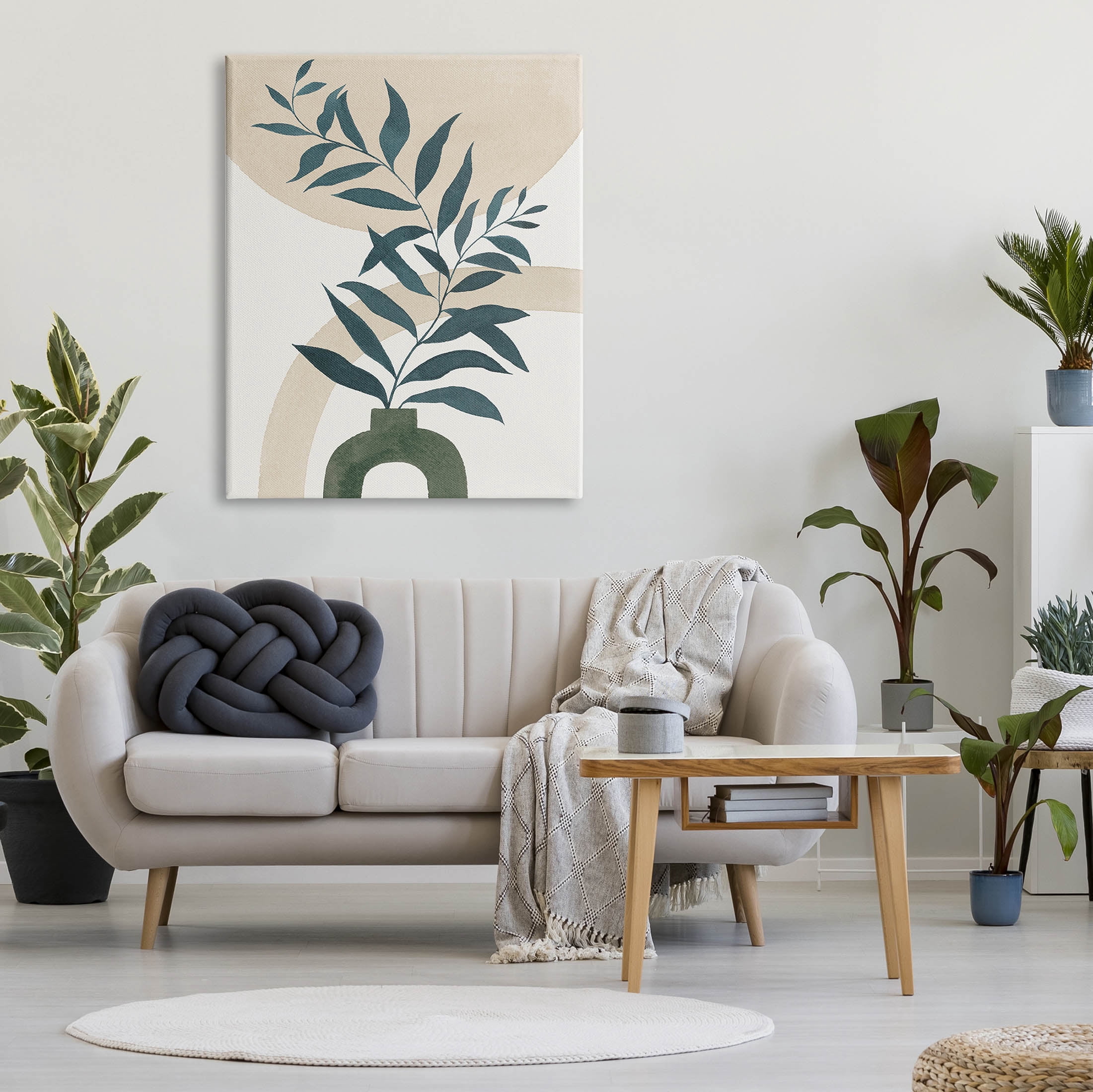 Stupell Industries Curvy Plant Leaves Modern Shapes Graphic Art Gallery Wrapped Canvas Print Wall Art, Design by Grace Popp
