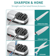 thumbnail image 4 of WELLPEAK 2-Stage Electric Knife Sharpener for Kitchen 20-Degree Knifes, Diamond Abrasive Sharpening for Straight Edge Chef Knives, Ceramic Hone for Chef Knives, Serrated Knives Polishing, 4 of 8