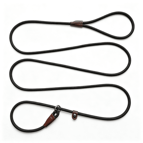 GASTROPOD 5Ft 6Ft 7Ft Slip Lead Dog Leash,Strong Nylon Rope Leash,1/4"Dog Training Lead for Small Medium Dogs,Durable Dog Leash(1/4"* 7 Ft,Black)