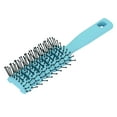 thumbnail image 3 of Detangling Hair Brush with Rounded Nylon Teeth, Hollow Back Design, Curved Body, Non Slip Handle, Hanging Hole for Hair Care, 3 of 7