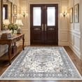 thumbnail image 5 of UERMEI 5x7 Washable Area Rugs for Living Room, Modern Vintage Printed Rug, Vacuum-Friendly, Non Slip Indoor Rug for Bedroom Dining Room Home Decor Carpet, Purple gray/Brown, 5 of 8