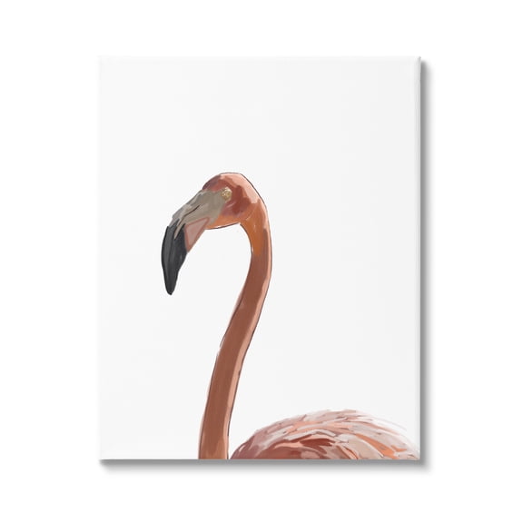Stupell Industries Minimal Flamingo Portrait Animals & Insects Painting Gallery Wrapped Canvas Print Wall Art, 16 x 20