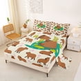 thumbnail image 2 of Erosebridal Brown Cartoon Capybara Full Size Sheets, Kid Girl Boy Bed Sheets, 4 Pieces, 2 of 5