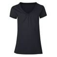 thumbnail image 1 of Hanes Filles T-Shirt à Col en V, XS, Noir, 1 of 1