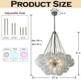 thumbnail image 3 of 27'' Modern Glam Cluster Chandelier 6 Lights Pendant with Hand Blown Textured Glass Globes And Chrome Finish for Dining Room and Foyer, 3 of 12