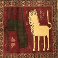 thumbnail image 1 of Ahgly Company Indoor Square Animal Brown Traditional Area Rugs, 3' Square, 1 of 4