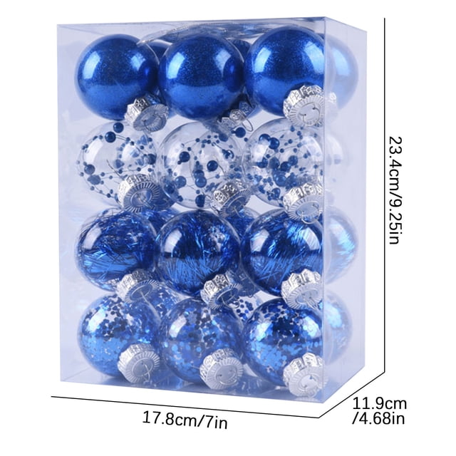 Pompotops 24PCS Christmas Tree Ornament Pendant Party Supplies Tree Hanging Plastic Ball Clearance