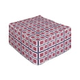 thumbnail image 1 of Abstract Rectangle Pouf, Geometric Squares Motif Ethnic East Culture Contemporary Design, Under Desk Foot Stool for Living Room Office Ottoman with Cover, 25", Dark Pink Dark Purple, by Ambesonne, 1 of 4