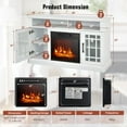 thumbnail image 4 of Giantex 48" Wooden TV Stand w/Fireplace, Electric Fireplace TV Cabinet, Farmhouse Media Entertainment Center Console Table, White, 4 of 8