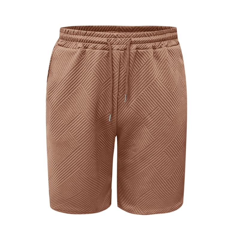 brown dress shorts men lcziwo Solid Color Shorts Men with Pockets Knee Length Summer Drawstring  Chino Shorts Camping Hiking Casual Dress Shorts Brown L