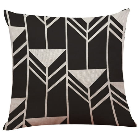 - Vintage Black & White Cotton Linen Throw Cushion Cover Pillow Case Home Decor F