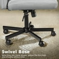 thumbnail image 4 of YSNW Criss Corss Chair with Wheels,Fabric Padded Armless Wide Office Desk Chairs,120° Rocking Swivel Mid Back Computer Task Vanity Chair for Home Office, Small Space(Grey), 4 of 10