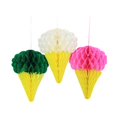 thumbnail image 1 of Coofit 3PCS Honeycomb Ball Ice Cream Shape Tissue Paper Ball Hanging Decor for Birthday, 1 of 9