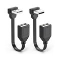 thumbnail image 1 of wonima11 2PCS 90 Degree USB2.0 Extension Cable Flat Right Angle USB Male to Female Adapter, Soft 4Inch-10CM USB Cable UP Angle + Down Angle on Each, for Car Carplay, 1 of 1