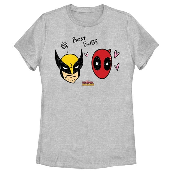 Women's Marvel: Deadpool & Wolverine Best Bubs Sketch Portraits Graphic T-Shirt