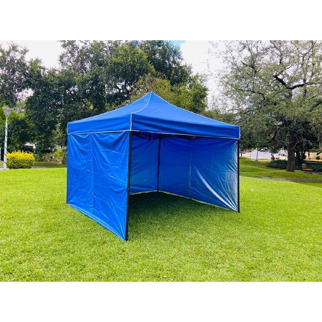 Toldo 3x3 m Azul con 3 paredes lisas MrToldo 3x3 c/la