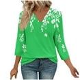 thumbnail image 2 of Elvqul Tops for Women Pullover Shirts Loose 3/4 Sleeve Casual V Neck Womens Tops Graphic, 2 of 7