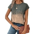thumbnail image 3 of Ronuti Womens Printed Style Tops Short Sleeve Shirts Crew Neck Cute Trendy Basic Tunic, 3 of 9