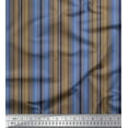 thumbnail image 1 of Soimoi Brown Poly Georgette Fabric Vertical Stripe Fabric Prints By Yard 42 Inch Wide, 1 of 5