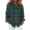 thumbnail image 2 of Endives Women's Long Sleeve Shirts Casual Plaid Printed Button Down Blouse Shirts Womens Tops, 2 of 5