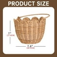 thumbnail image 3 of Storage Basket, Wood Brown Natural Baskets, Scalloped Edge Round Basket with Handle, Hand Woven Wicker Storage for Shelves And Home Organizing, 3 of 8