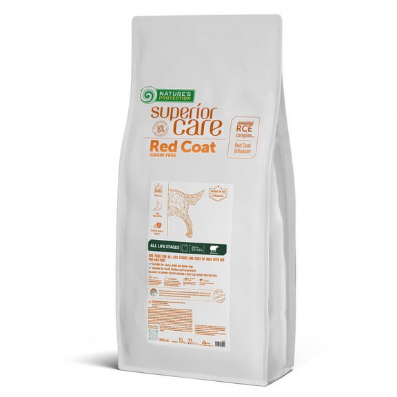 Nature's Protection Superior Care Dry Dog Food, Red Coat, All Life Stages, Grain-Free Lamb, 22lb