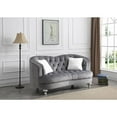 thumbnail image 2 of Passion Furniture PF-G755-L Jewel 71 in. Flared Arm Polyester Straight Sofa in Gray, 2 of 5