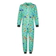 thumbnail image 2 of Family Matching Christmas Jumpsuit Pajamas, Cartoon Dinosaur Print Zip Up Long-Sleeved Novelty Sleepwear Outfits, 2 of 10
