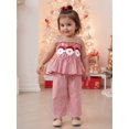 thumbnail image 4 of Toddler Baby Girl Halloween Christmas Outfit Smocked Spaghetti Strap Tank Top Wide Leg Pants Set, 4 of 9