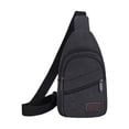 thumbnail image 2 of Bolsa cruzada unisex Mochila impermeable de lona con bandolera 30x17cm Bolsa de hombro individual con múltiples compartimentos para senderismo Viajes de uso diario Azul negro Verde claro Caqui marrón, 2 of 6