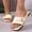 Beige, variant on Women's Cross Band Square Toe Slide Sandals, Inlaid Rhinestone Metal Ornament Slip-On Footwear, Four Neutral Tone Soft Lining Non-Slip Daily Summer Casual Slippers(Beige,5.5)