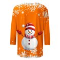 thumbnail image 5 of Darzheoy Womens Tops Round Neck Loose Seamless Loungewear Christmas Printed Sweatshirts Pullover Hoodless Fashion Solid Color Blouses, 5 of 5